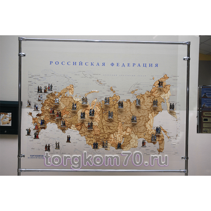 1 Карта России, интерьерная, с народностями — изображение 1