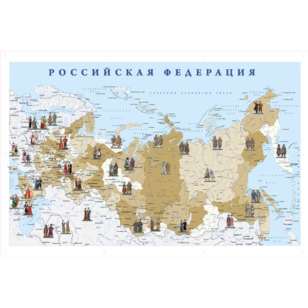 Карта России, интерьерная, с народностями — изображение 2