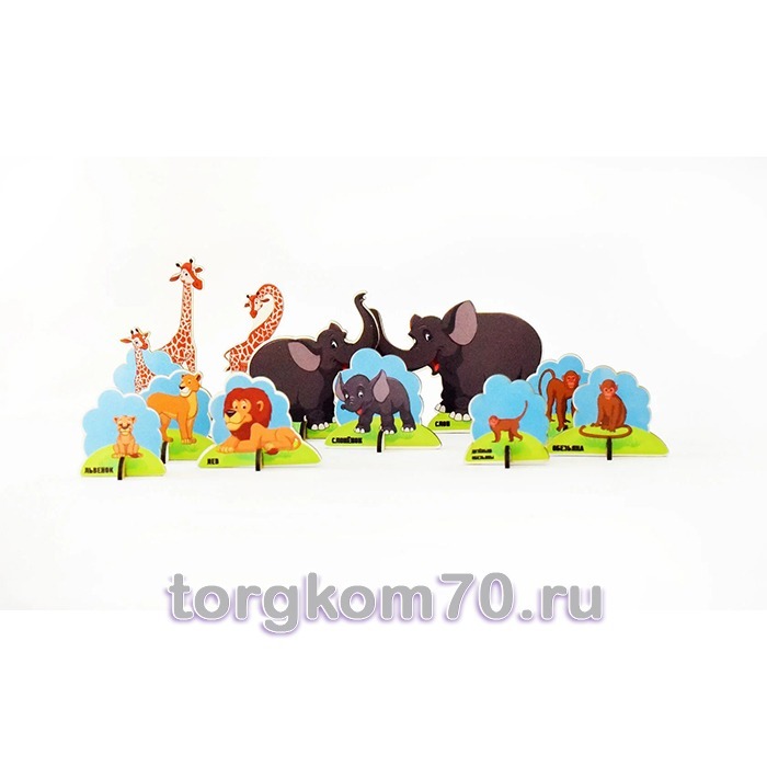 cb8ad586c3f311ee84e78af3fd022432_fc8cc654c3f711ee84e78af3fd022432 Набор фигурок ДИКИЕ ЖИВОТНЫЕ 10-15 см (фанера, УФ печать) — изображение 1
