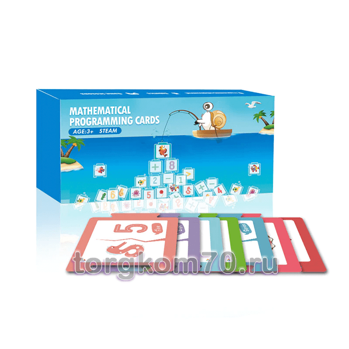 5a68a1ae6bdc11ee90428af3fd022432_5a95a8666bdc11ee90428af3fd022432 Набор математических карточек для Робо-Улитка "QOBO" — изображение 1
