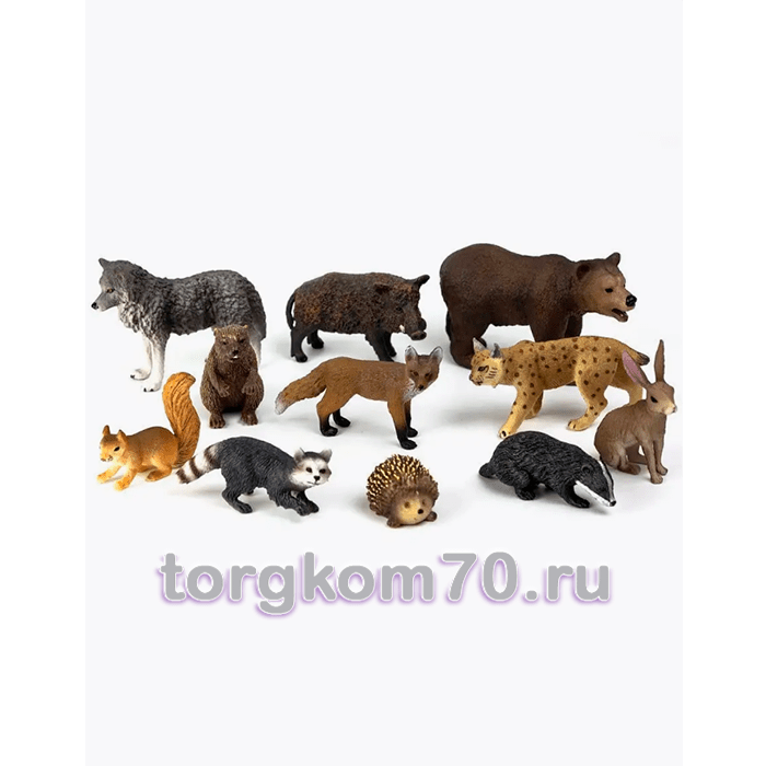d142f06ac57611ee84e78af3fd022432_d972e6fec70c11ee878f8af3fd022432 Набор лес №1 фигурки лесных животных 11 фигурок — изображение 1