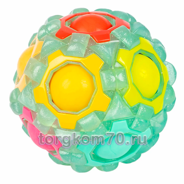 Игра-головоломка 2в1 Smart Шар-массажёр, Bondibon, BOX 7,6x7,6x7,6 см, цвет базы зелёный, светящ.эфф — изображение 3
