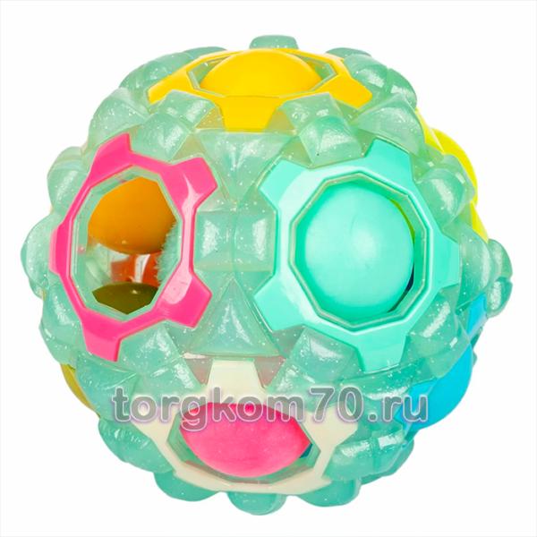 Игра-головоломка 2в1 Smart Шар-массажёр, Bondibon, BOX 7,6x7,6x7,6 см, цвет базы зелёный, светящ.эфф — изображение 5